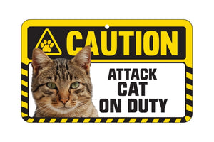 Tabby Cat Caution Sign