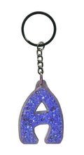 Load image into Gallery viewer, Initial A Blue Itzy Glitzy Keyring