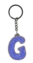 Load image into Gallery viewer, Initial G Blue Itzy Glitzy Keyring