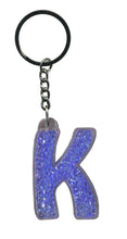 Load image into Gallery viewer, Initial K Blue Itzy Glitzy Keyring