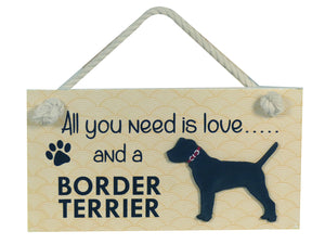 Border Terrier Wooden Pet Sign