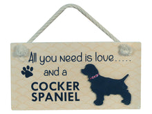 Load image into Gallery viewer, Cocker Spaniel Wooden Pet Sign