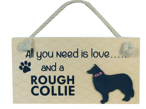 Collie Rough Wooden Pet Sign