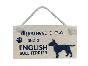 English Bull Terrier Wooden Pet Sign