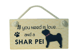 Shar Pei Wooden Pet Sign