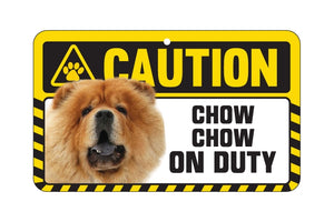 Chow Chow Tan Caution Sign