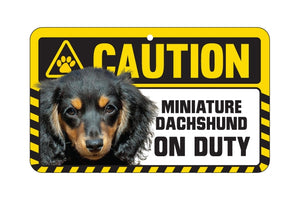 Dachsund Long Haired Caution Sign