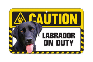 Labrador Black Caution Sign