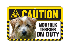Norfolk Terrier Caution Sign