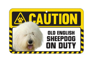 Old English Sheepdog Caution Sign