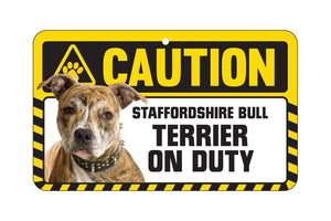 Staffordshire Bull Terrier Caution Sign