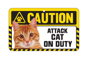 Ginger Cat Caution Sign