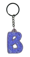 Load image into Gallery viewer, Initial B Blue Itzy Glitzy Keyring