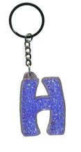 Load image into Gallery viewer, Initial H Blue Itzy Glitzy Keyring