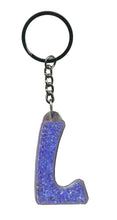 Load image into Gallery viewer, Initial L Blue Itzy Glitzy Keyring