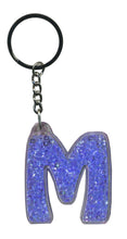 Load image into Gallery viewer, Initial M Blue Itzy Glitzy Keyring