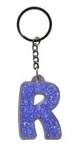 Load image into Gallery viewer, Initial R Blue Itzy Glitzy Keyring