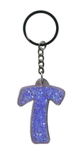 Load image into Gallery viewer, Initial T Blue Itzy Glitzy Keyring