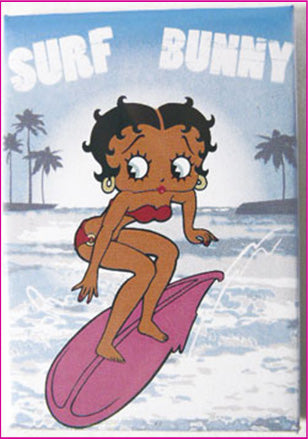 MAG153 - Betty Boop Surf Bunny Pale Blue Magnets