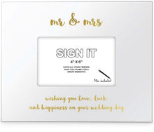 Load image into Gallery viewer, Landmark Mr &amp; Mrs Gold  Signature Photo Frame