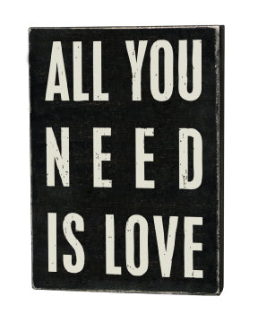 PK018 - Pk Box Sign All You Need Is Love