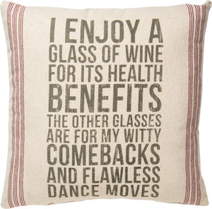 PKC258 - Enjoy Glass Of Wine Cushion 20''