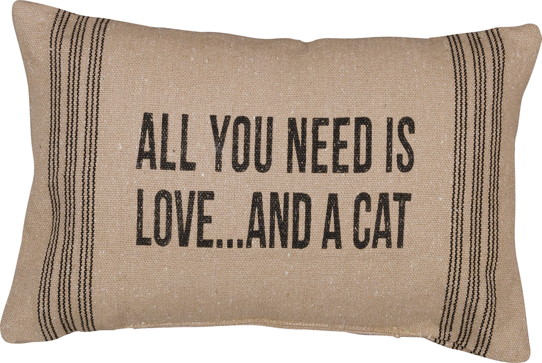 PKC291 - All You Need Is Love Cat Cushion 15''X10