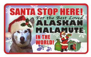 Alaskan Malamute Santa Stop Here Pet Sig