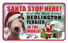 Load image into Gallery viewer, Bedlington Terrier Santa Stop Here Pet S
