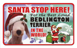 Bedlington Terrier Santa Stop Here Pet S
