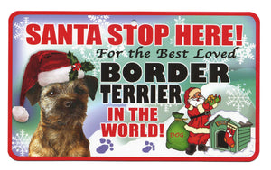 Border Terrier Santa Stop Here Pet