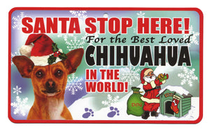 Chihuahua (Tan) Santa Stop Here