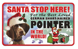 German Shorthaired Pointer Santa Stop H