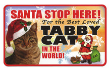 Load image into Gallery viewer, Cat (Tabby) Santa  Stop Here Sign