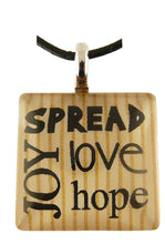 Load image into Gallery viewer, P&amp;T Pendant Spread Love, Joy  Square