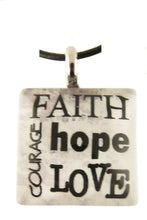 Load image into Gallery viewer, P&amp;T Pendant Faith Hope Love Square