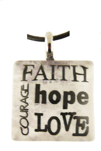P&T Pendant Faith Hope Love Square