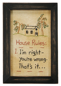 SK018 - Stitcheries By Kathy - House Rules No.1