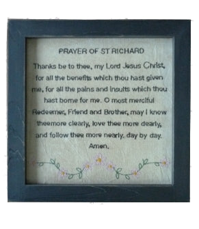 ST010 - Stitcheries - Prayer St Richard Stitcheries 11 5/8 X