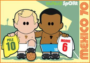 WC218 - Pele & Bobby Moore Mexico 1970 Magnet