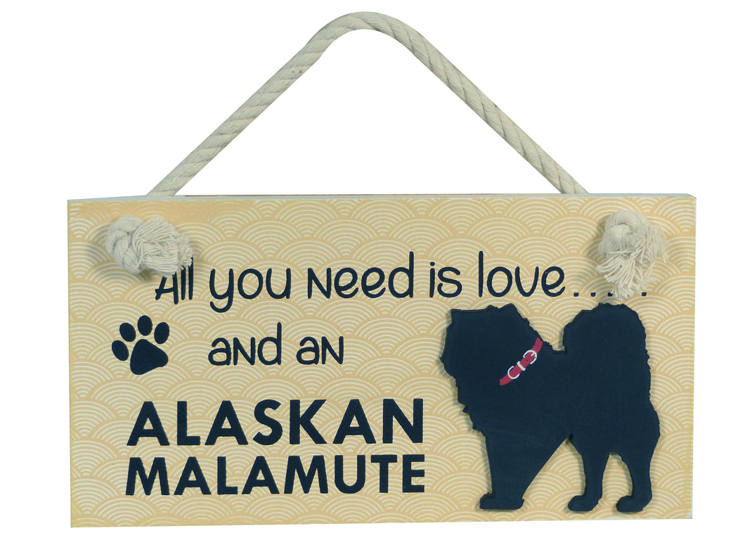 Alaskan Malamute Wooden Pet Sign