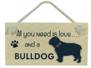 Bulldog Wooden Pet Sign