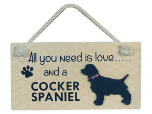 Cocker Spaniel Wooden Pet Sign
