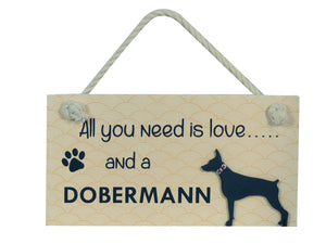 Dobermann Wooden Pet Sign