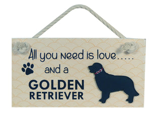 Golden Retriever Wooden Pet Sign