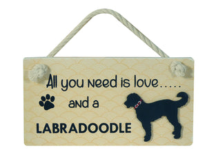 Labradoodle Wooden Pet Sign