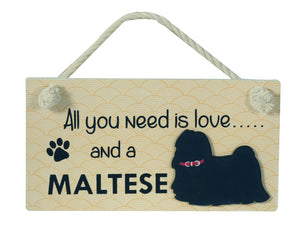 Maltese Wooden Pet Sign