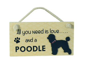 Poodle Wooden Pet Sign