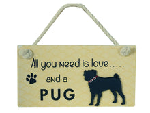 Load image into Gallery viewer, Pug Wooden Pet Sign
