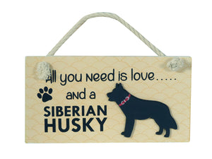 Siberian Huskey Wooden Pet Sign